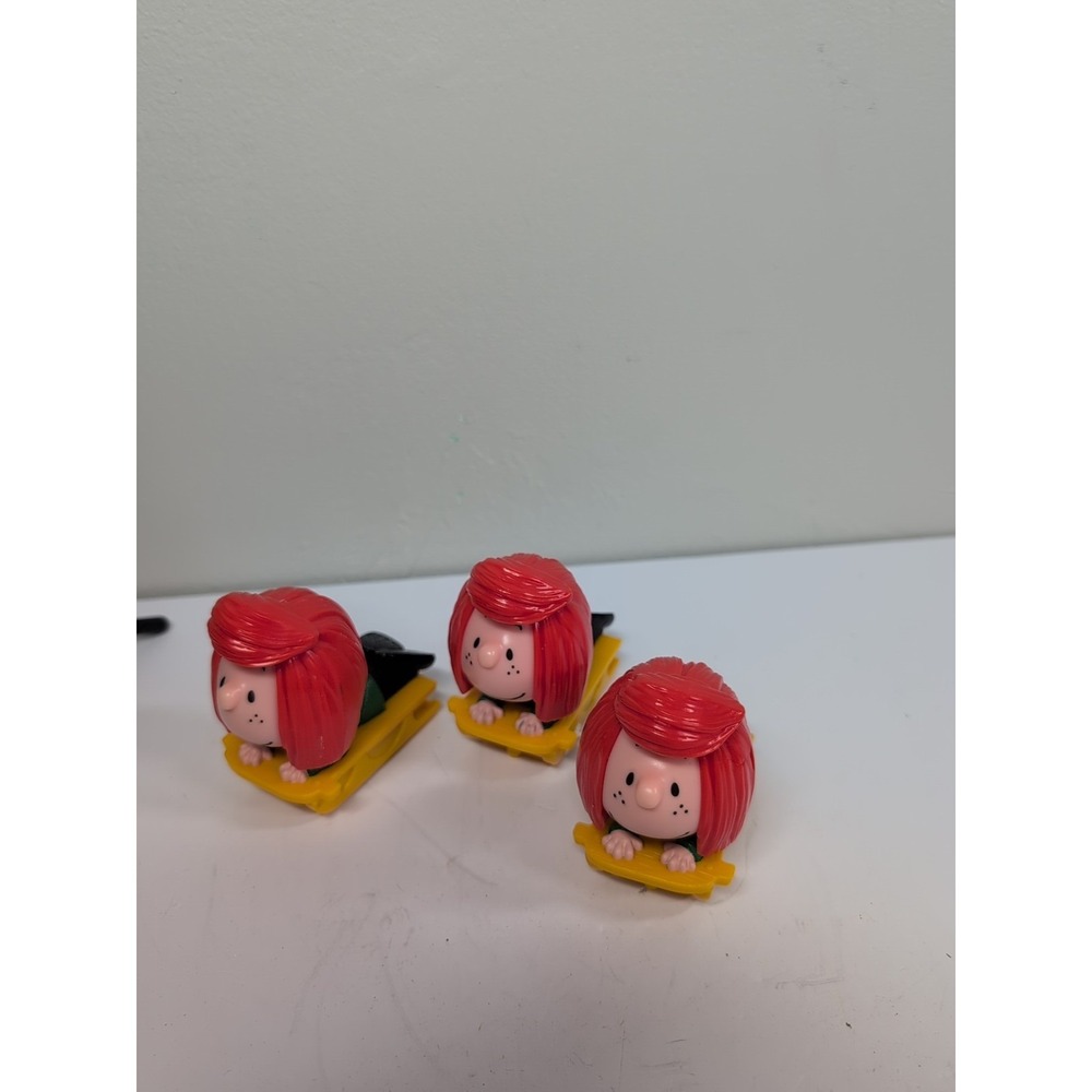 3 McDonalds Happy‎ Meal Toys Peanuts Movie #8 Peppermint Patty Sled Car Move